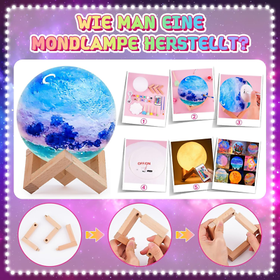 LEADSTAR Bären-Lampe Bastelset Für Kinder Ab 6 Jahren – DIY Mal-Set Mit Farben, Pinseln & Schürze, Kreatives Geschenk