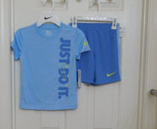 NWT 2pc Nike Light Blue Shirt  Blue Shorts Set sz 5 6 or 7