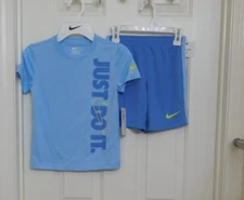 NWT 2pc Nike Light Blue Shirt & Blue Shorts Set sz 5 6 or 7