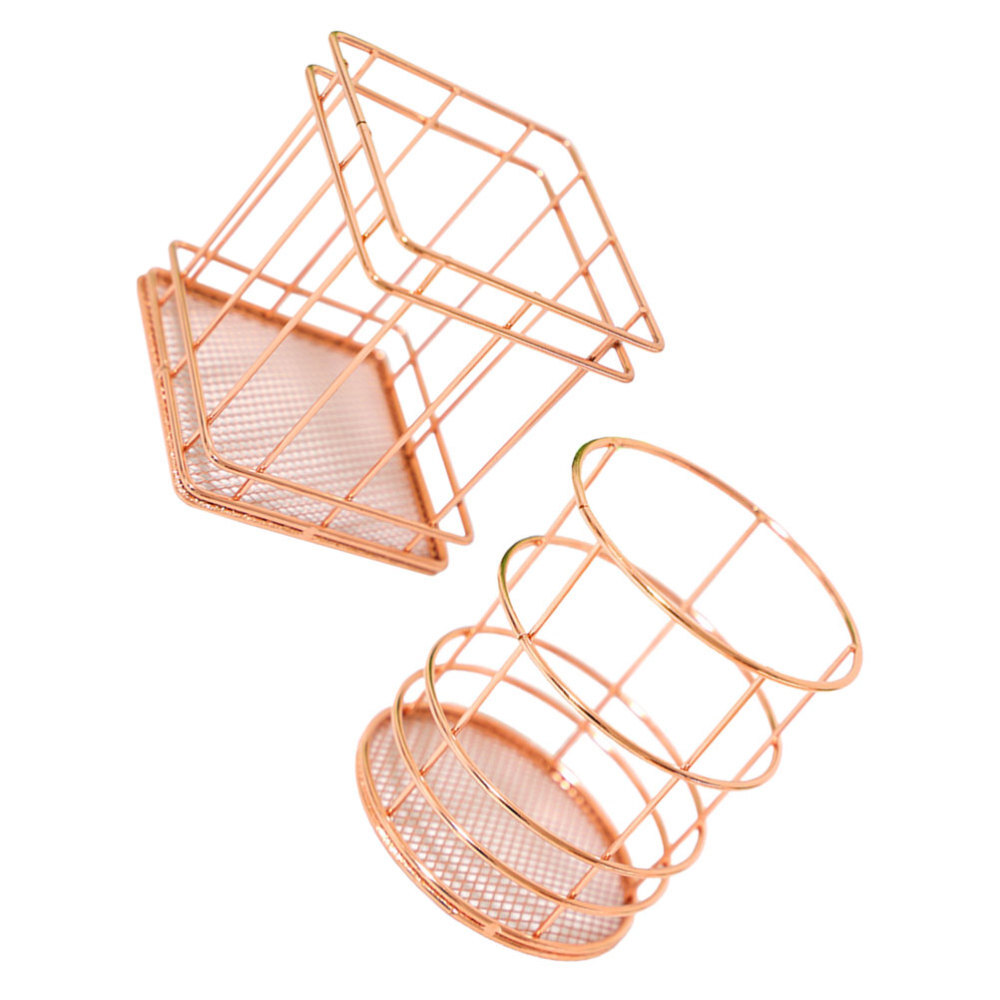 2 PCS Silverware Organizer Wrought Iron Storage Basket Sturdy Material Box