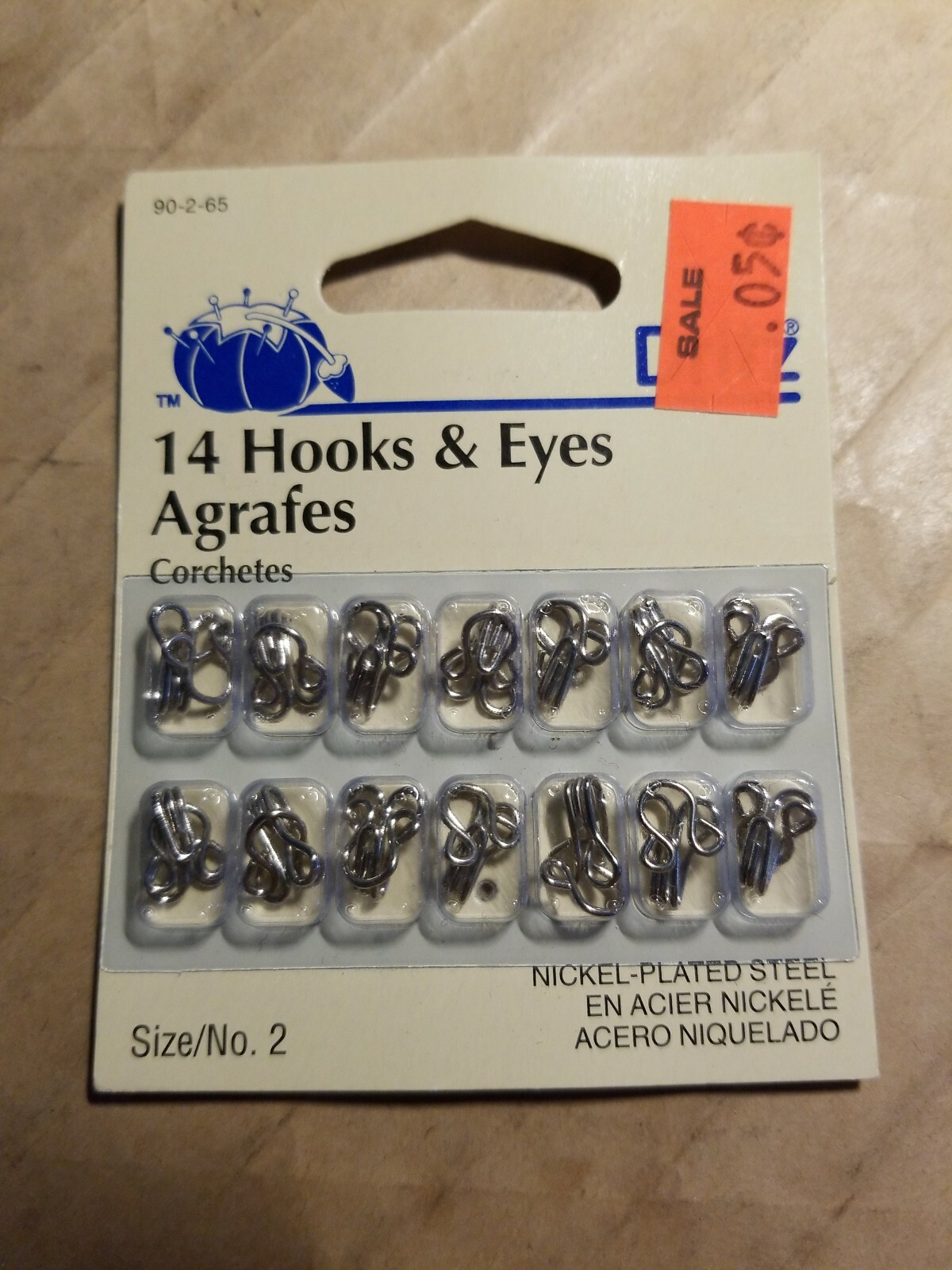 Dritz Black Hooks & Eyes 14/Pkg-Size 3