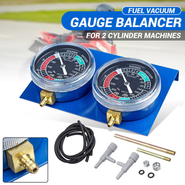 Motorcycle Carburettor Carb Vacuum Balancer Gauge 2 Cylinder Gauge Balancing Kit