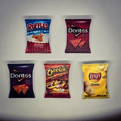 5 Ct Lays, Cheeto, Doritos, Chip Bag, Safety Pin Back