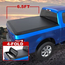 6.5FT Bed Tonneau Cover For GMC Sierra 1500HD 2500HD 3500 Truck 4-Fold