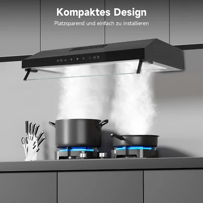 COSHALL Dunstabzugshaube Touch Unterbauhaube 60cm LED Abluft Umluft Edelstahl
