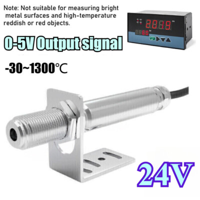 24V Infrared Thermometer Sensor Non-contact Temperature Tool 0-5V W/ Controller