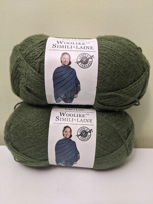 Loops & Threads Woolike Simili-Lane Olive #18 (Lot Of 2) 3.5 oz. 678 Yards Yarn