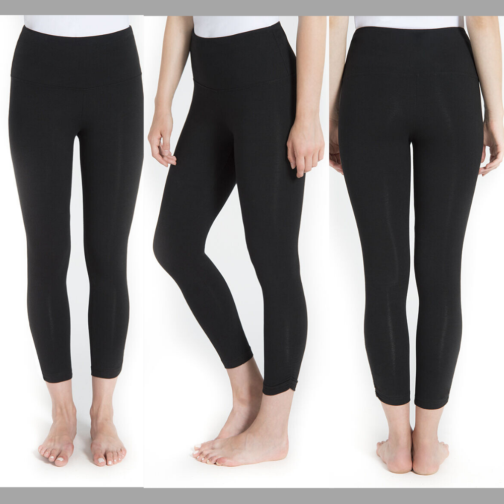 NWT! $60 Lyssé Ruched Capri Leggings Black SZ Small #3031