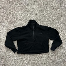 Outdoor Voices Sweatshirt Womens Small Black Long Sleeve Cropped Pullover Zip