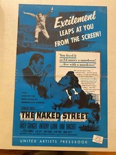 The Naked Street Pressbook 1955 Farley Granger, Anthony Quinn!