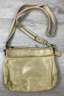 Coach Poppy Purse Strap Small Beige Cross Body Bag 7.5x9.5” | eBay