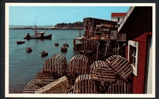 UNSPECIFIED TOWN / HARBOR, ME * GREETINGS FROM MAINE * UNPOSTED '80s CHROME