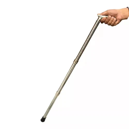 Reale Acciaio Inox Passeggio Bastone Originale Con Teschio Argento Manico Regalo - Immagine 3 di 4