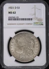 1921-D $1 Morgan Silver Dollar NGC MS 62 | Uncirculated UNC