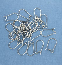 20 Stainless Steel Earring Wires - Kidney Hooks 10 Pairs 20mm x 10.5mm - Z693