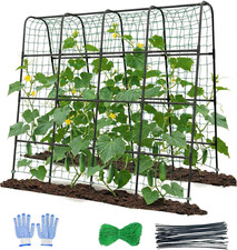 Garden Arch Trellis for Climbing Plants, Plastic-Coated Steel Trellis with Easy-