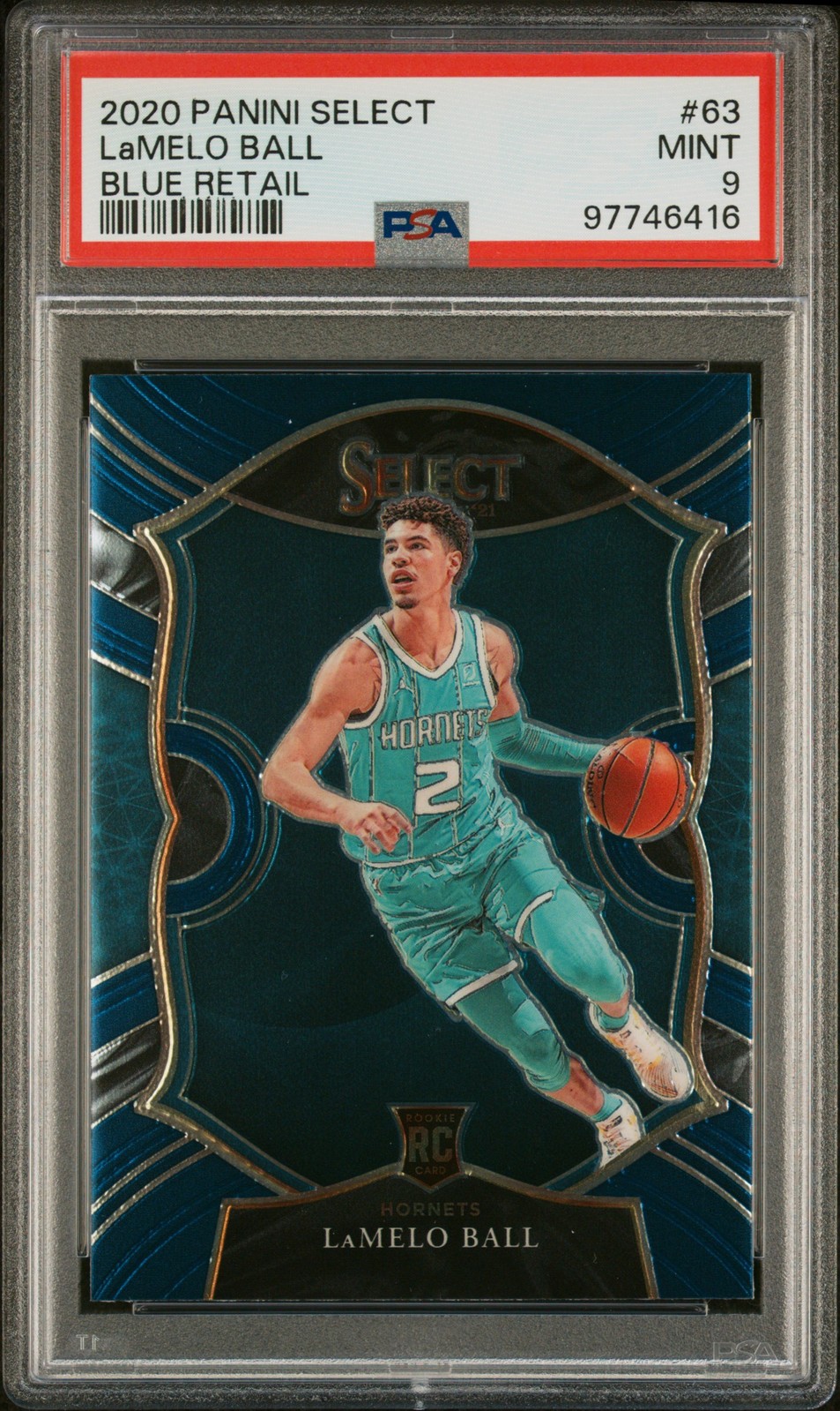 2020 Panini Select #63 Lamelo Ball Blue Retail PSA 9
