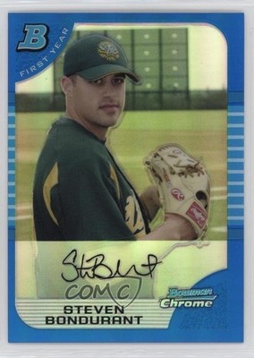2005 Bowman Chrome First Year Blue Refractor Steven Bondurant Rookie RC 00cc
