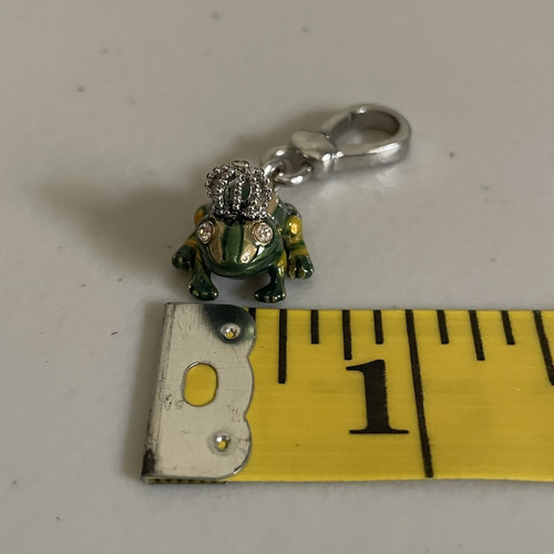 Juicy Couture Charm Crowned Frog Prince Green Rhinestone Eyes Rare Y2K - Picture 4 of 12