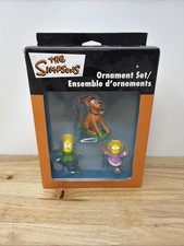 The Simpsons Christmas Ornament Set 2006 Bart, Lisa, Santas Little Helper, New 