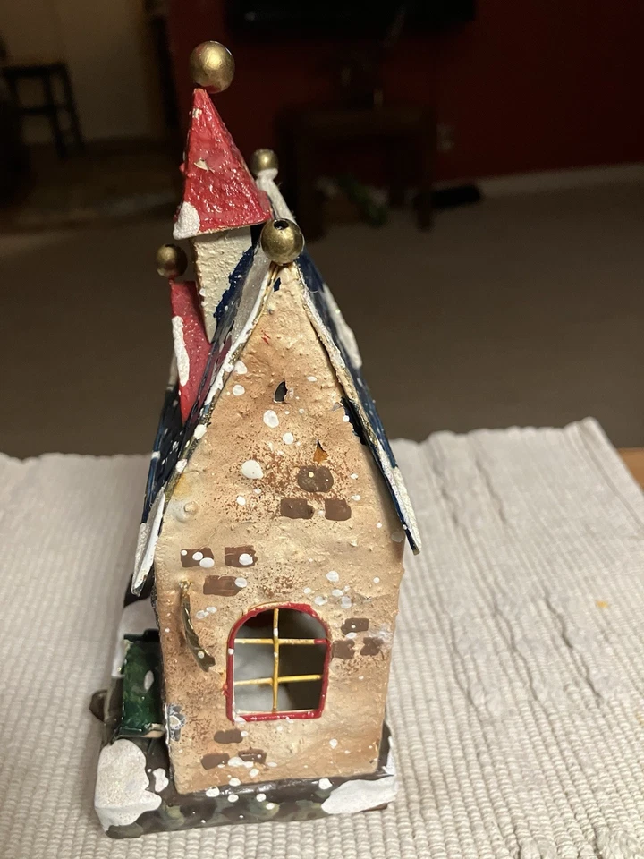 Porta medias vintage de metal CHRISTMAS EXPRESS pintado a mano WHISTLE STOP Foto 2 de 4