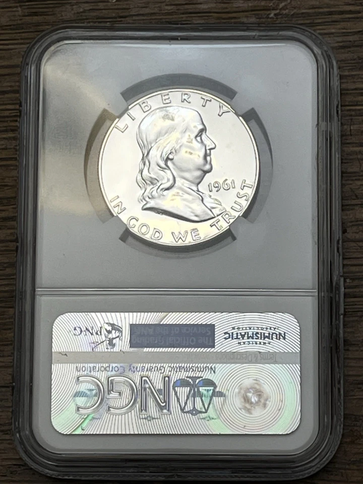 1961 Proof Franklin Error Coin Reverse Struck Thru PF66 NGC 50c Half Dollar - Image 4 of 4