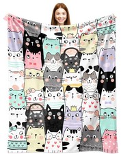 Cute Cow Throw Blanket 50x40 Inch Gifts for Cow Lovers Women Girls Bedding