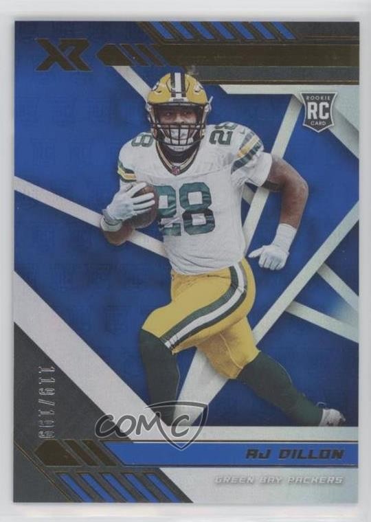 2020 Panini XR Rookie Blue 119/199 AJ Dillon #125 0yn2