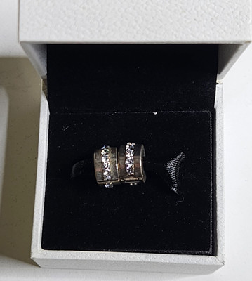 2 Authentic Pandora Sparkling Row Spacer Clip Charms 791972CZ Retired