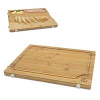 Bambus KüChen Schneide Brett Mit Rille - 40 X 30 Cm - Holz Wende Servier Platte
