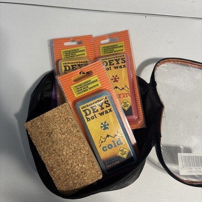 DEYS Snowboard/Ski Universal Wax Tune Combo Kit 3-Wax Plexi Scraper Cork Bar NEW