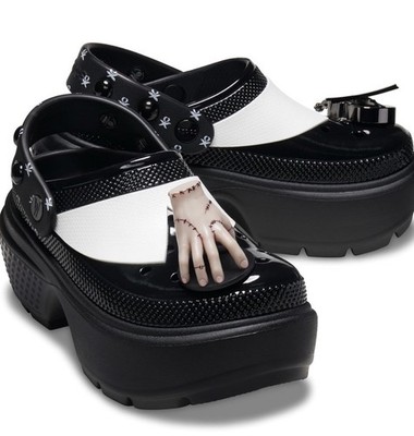 Crocs Wednesday Addams Womens Stomp Clogs Sz W10 M8 Black Platform NWT