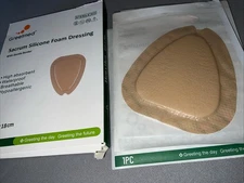 Sacrum Silicone Foam Dressings 6"x7" Sterile Adhesive Border Waterproof - 4 Pcs