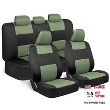 PolyPro Car Seat Covers Full Set in on Black, Front and Rear Split Bench Green