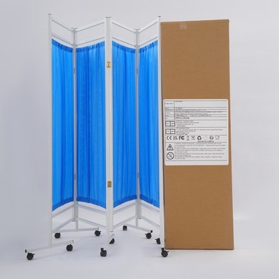 4-Panel Medical Room Divider,Portable and Foldable Medical Room Divider w/Wheels