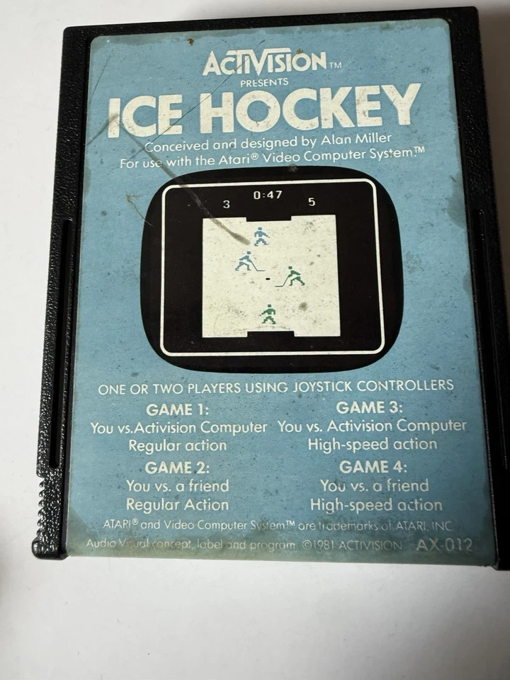 Ice Hockey (Atari 2600, Activision, 1981) Game Cartridge - Image 2 of 4