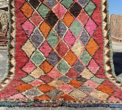 Alfombra marroquí vintage Boujaad hecha a mano alfombra tribal bereber de lana 10 pies 8’’ X 4 pies 8’’’ Foto 3 de 4