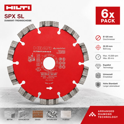 Hilti SPX SL Diamant-Trennscheibe 125 mm Universal 6er Pack 2118047 Profi