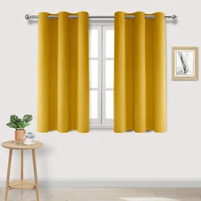 DWCN Yellow Blackout Curtains for Bedroom, Thermal Room Darkening Curtains 2-Pac
