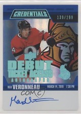 2019 Credentials Debut Ticket Access Autos /299 Tier 1 Max Veronneau Auto 1od5