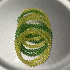 Faceted Glass Rondelle Beads 4mm Yellow Green Center-Drilled Loose Strand