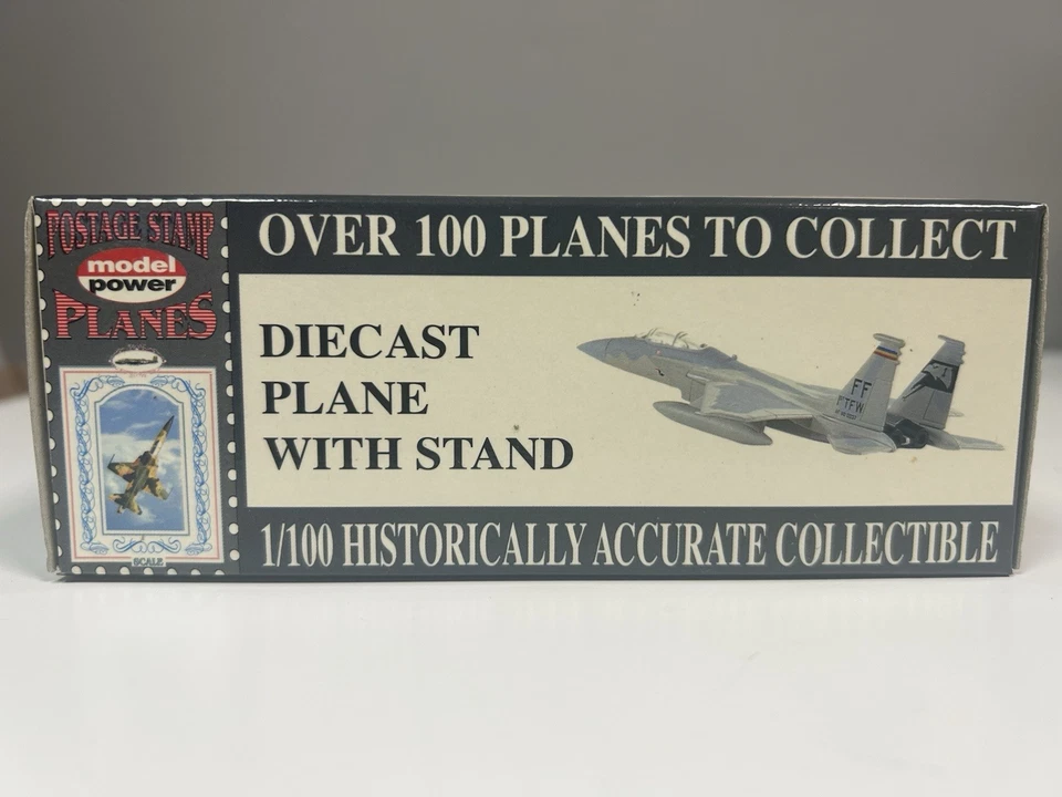 Model Power Postage Stamp Planes F-15 Eagle Diecast 1/100 NIB Display Stand ~328 - Image 3 of 4