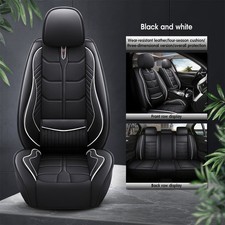 Universal Car Seat Cover 5 Seats Full Set Nappa Leather Front Rear Back Cushion Universal Car Seat Cover 5 Seats Full Set Nappa Leather Front Rear Back Cushion