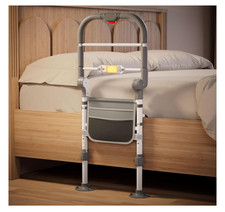 Bed Rails for Elderly Safety Foldable Adjustable Height Motion Sensor Light