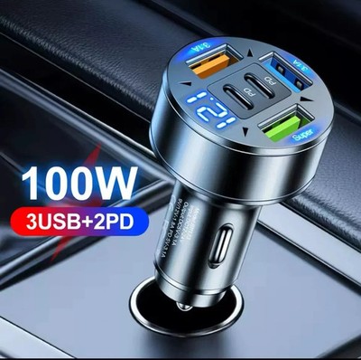 Lot 12V PD + QC3.0 Dual USB Car Fast Charger Power Socket Outlet LED Voltmeter