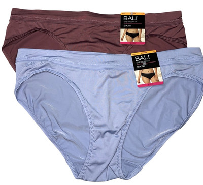Bali Women s 2-Pack Bikini ONE SMOOTH U Underwear Panty Nylon Blend Size L/7