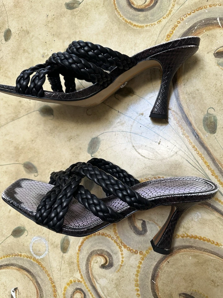 Nine West Black Braided Heeled Sandals – Size 8 - Image 4 of 4