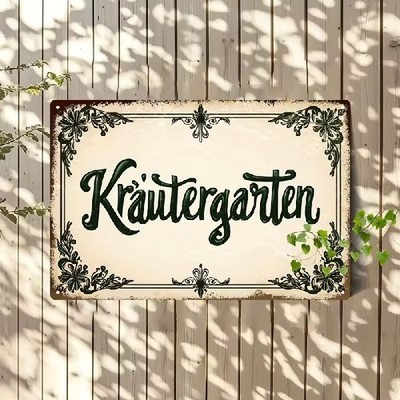 Blechschild Kräutergarten Kräuter Garten Vintage Retro Metallschild TEL4856