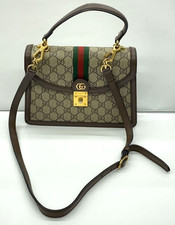 GUCCI Ophidia Borsa Manico Superiore GG Supreme Beige Web Stripe Tracolla 651055 Italia