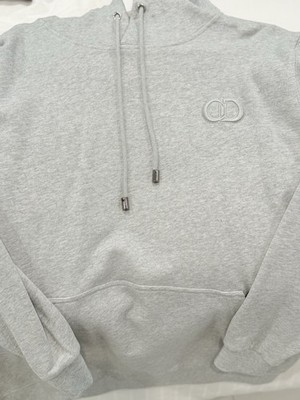【DIOR】CDロゴ 刺繍 フーディー グレー 希少サイズXL 真贋鑑定済　美品 Christian Dior CD Icon Hoodie Embroidered Logo Hooded Sweatshirt L